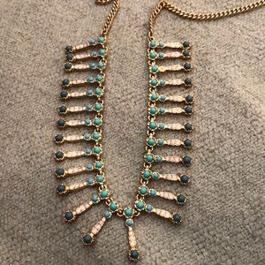 J. Crew gold/turquoise necklace